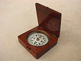 Victorian mahogany cased floating dial pocket compass